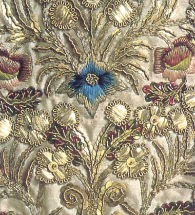 detail of ciborium veil in goldwork