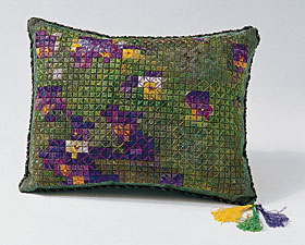 Cross-cornered cushion stitch stitch